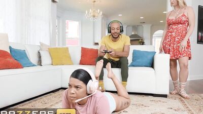 BRAZZERS - Busty MILF Rachael Cavalli Loves Riding Her Stepdaughter Maya Farrell's Boyfriend's Dick