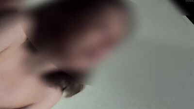 UDA MILF wife is obliged to suck a big dildo/eat & husband cleans up own cum