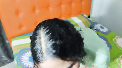 I fuck my stepsister while she straightens the clothes and I cum in her