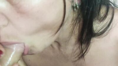 Mature MILF gets Fucked in the Ass and fills his Mouth with Cum