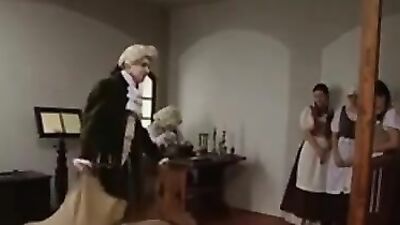 Brunette teen gets caning of her butt