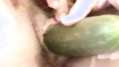 Huge Cucumber in My Pussy - Latina MILF Ardientes69 Fucks Herself to Real Orgasm