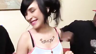 White slut gets BBC DP