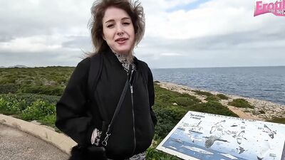 German User meet and fuck tourist teen at the mallorca beach