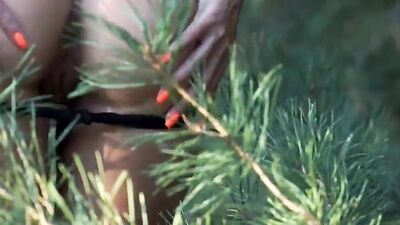 Real outdoor fucking and pussy licking with big tits teen