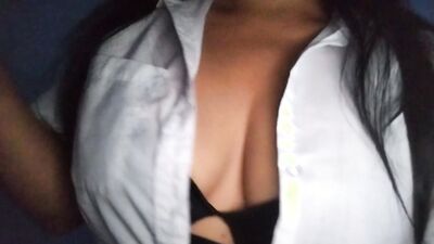 I dressed up as a student with a sexy skirt and started sucking a dildo like a whore