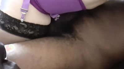 Busty gilf gives blowjob and rides