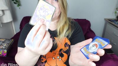 Mature British BBW gets her cosplay Pokemon card unboxed for the first time!