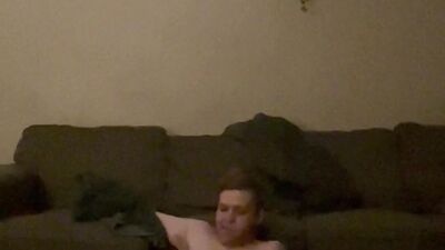 Thick Australian wife squirts while riding her man on the couch