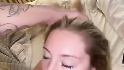 Watch this mature amateur babe with a phat ass get a hot load of cum on her big tits