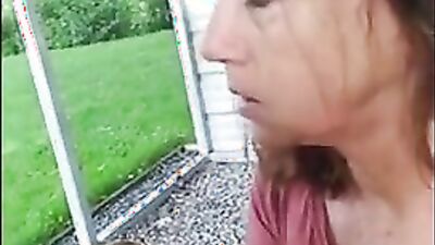 Candi Annie craves for a hot outdoor BJ & swallows cum like a true MILF
