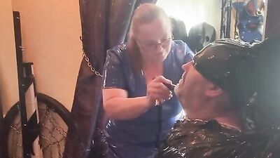 Watch as Mistress Leather dominates and makes you suck like a pro