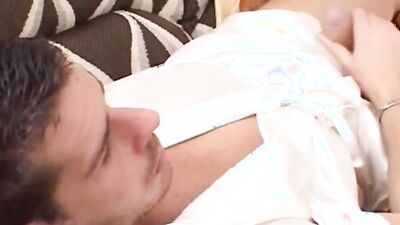 Stepmom with massive tits seduces stepson with her big boobs and tight pussy