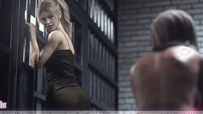 Sophia Parker cheats on her husband with her stepson in hot lingerie - Police Ending