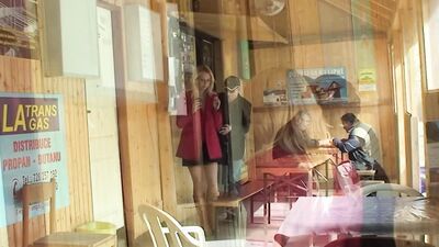 Blonde MILF gets a hot outdoor fuck and a sticky creampie at the rest stop