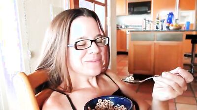 Big Tits dominates and milks a lucky stud's ass with her huge tits and mouth