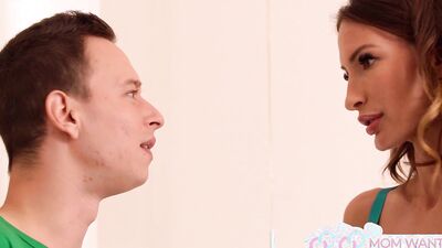 Cheating stepmom Natalie Grace caught sniffing panties & gets turned on to breed her stepson's cock