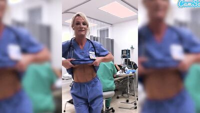 Sydney Hail's naughty Hospital Masturbation Session - Fitting, flashing & phone action!