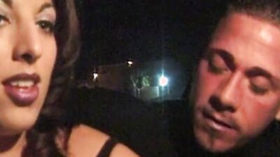 Gina Caruso gets rough fucked in the car by a big cock with her big tits bouncing