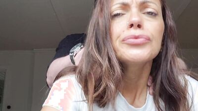 Angelina's tight pussy filled with cum after hardcore fucking and cleaning