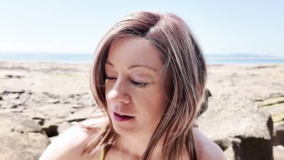 I Sucked Him Off on the Rocks After We Walked Out to an Island. Risky Outdoor POV Blowjob and I Swallowed Every Drop