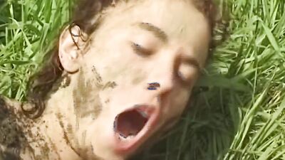 Insatiable Brunette MILF Gets Pounded in Mud