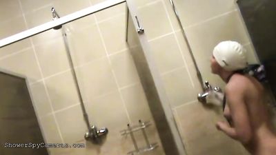 Spy on real amateurs via spy camera set in public female shower rooms