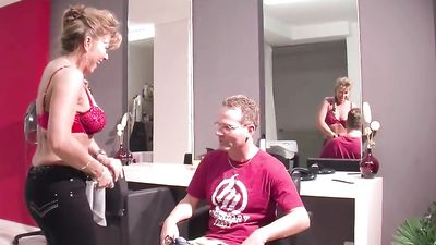 German Mother Fucks public with customer