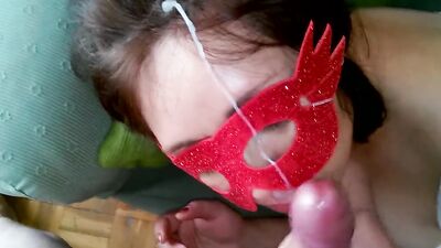 Blowjob in bra and Cum on face Mom And Step Son