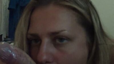 Chubby housewife is giving a blowjob before having anal sex