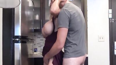 Busty mom sucks her stepson's hard cock in 69 oral sex position