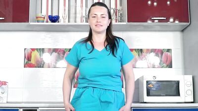 Horny mom is rubbing that hairy pussy on the floor
