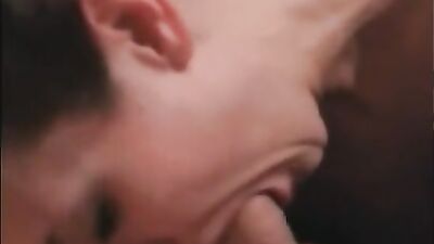 Naughty mom is giving blowjob to two horny guys at once