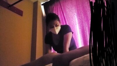 A hidden cam is filming while MILF is getting a full body massage