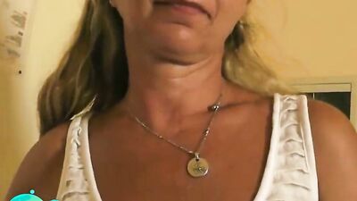 Mature lady sucks a hard cock and gets shagged nicely