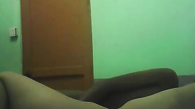Amateur couple is filmed in the hotel room while having passionate sex