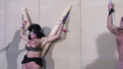Mature woman is flogged and tortured in the sex dungeon
