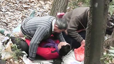 Those kinky couples are having swinging sex party in the woods