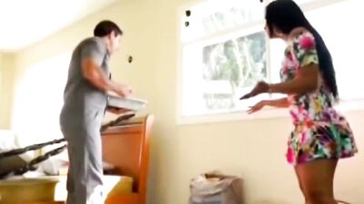 Brunette mom gets soaking wet while being fucked in the bum