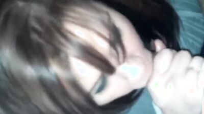 Kinky mom is filmed by her stepson while swallowing his cock