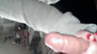 Kinky mom is filmed by her stepson while swallowing his cock