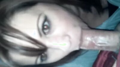 Kinky mom is filmed by her stepson while swallowing his cock