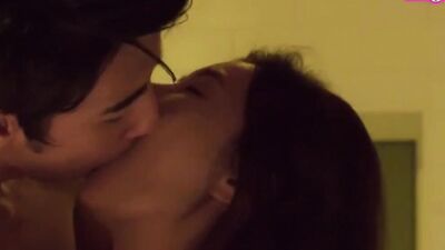 Skinny guys if fucking that amazing Asian MILF on the floor