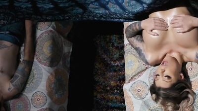 Inked bombshell Karma Rx is having sex with a lucky man