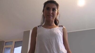 MILF in blue panties sits on cock and rubs her ass on it