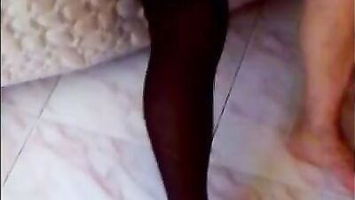 chubby mature woman poses in pants and shakes that big ass