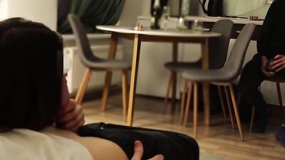 Cuckold enjoys watching as his brunette wife rides another man