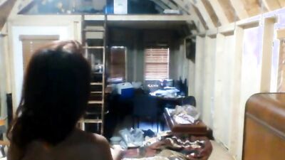 Webcam MILF wears nothing but panties while cleaning the house