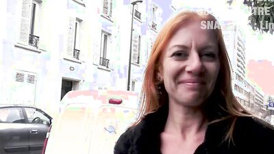 Redhead MILF fucks wildly at her first casting couch interview