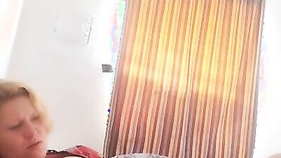 Mature woman gives some jerk off instructions and plays with herself